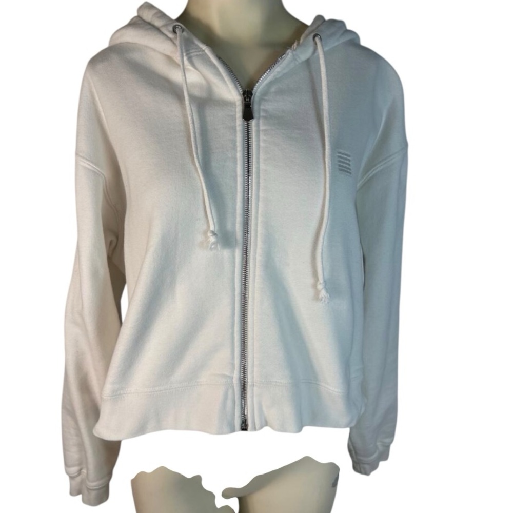 Yelabel Yellow Label Co. Heavy Duty Cropped White Hoodie. Med